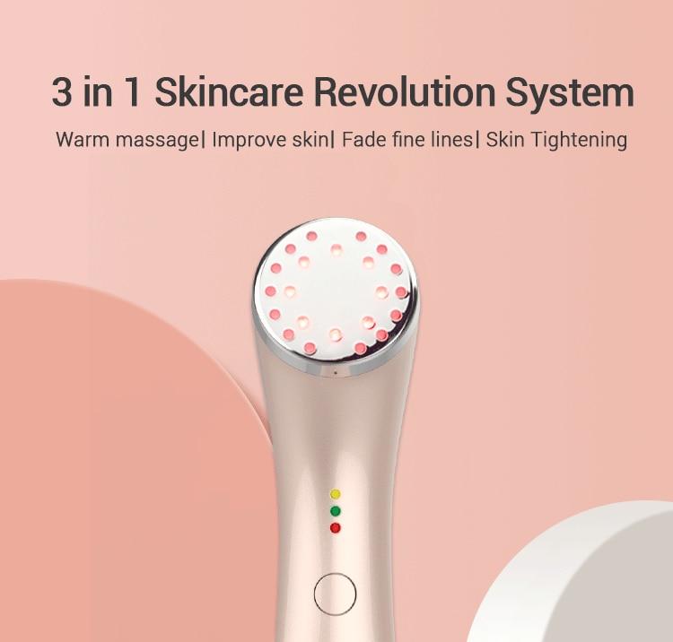 Red Light Therapy Rf Beauty Equipment Heating Function Facial Beauty Device Skin Rejuvenation Tightening Infrared Face Massager