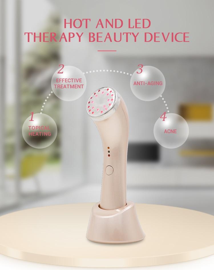 Red Light Therapy Rf Beauty Equipment Heating Function Facial Beauty Device Skin Rejuvenation Tightening Infrared Face Massager