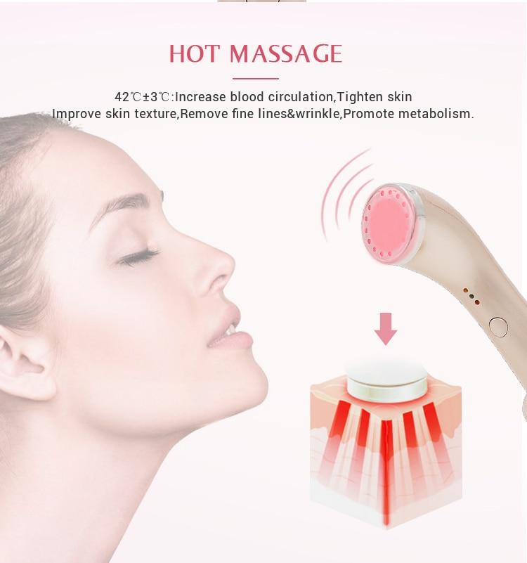 Red Light Therapy Rf Beauty Equipment Heating Function Facial Beauty Device Skin Rejuvenation Tightening Infrared Face Massager