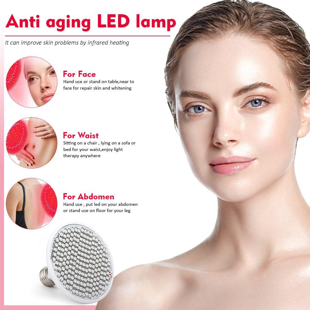 200LEDs Anti Aging 45W Red Led Light Therapy Deeps Red 660nm and Near Infrared 850nm Led Light for Full Body Skin and Pain Relie