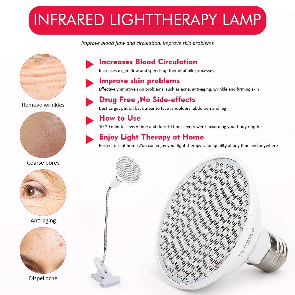 200LEDs Anti Aging 45W Red Led Light Therapy Deeps Red 660nm and Near Infrared 850nm Led Light for Full Body Skin and Pain Relie