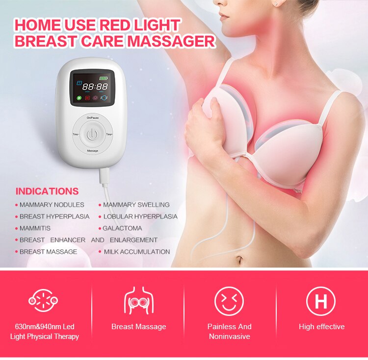 Breast enlargement breast care massager 940nm infrared red LED light therapy device physical therapy equipment for female use