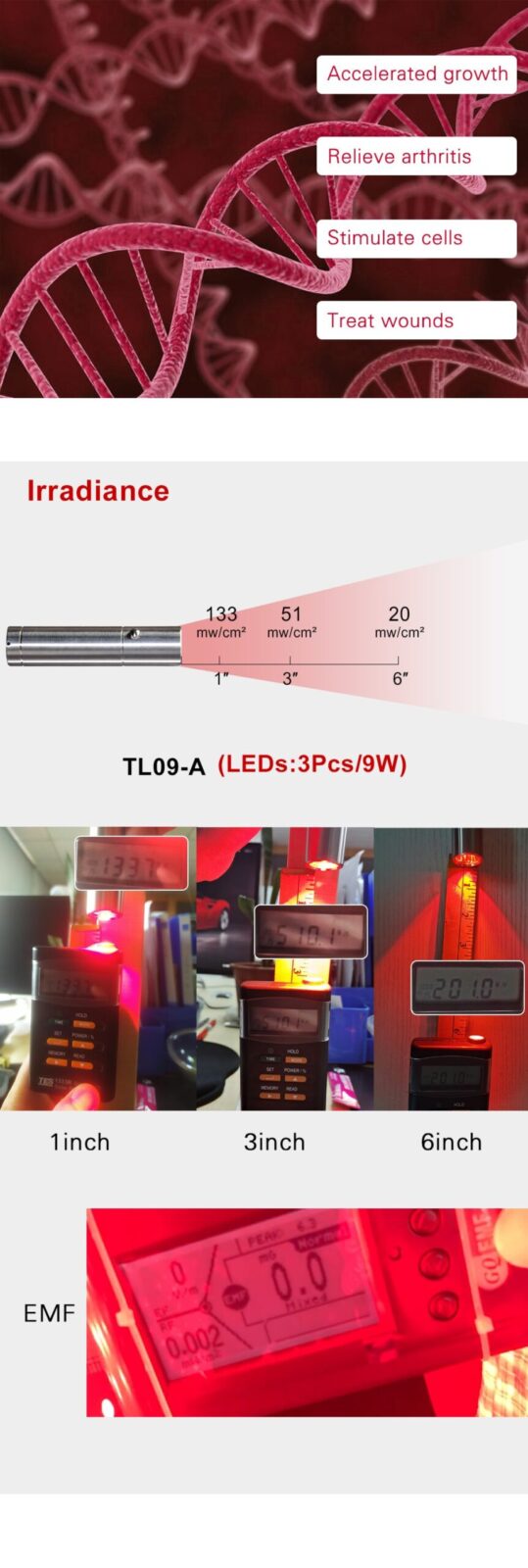 Innovative Products EMS 630nm 660nm 850nm Joint Pain LED Light Therapy Device For Low Level Light Therapy Skin Rejuvenation