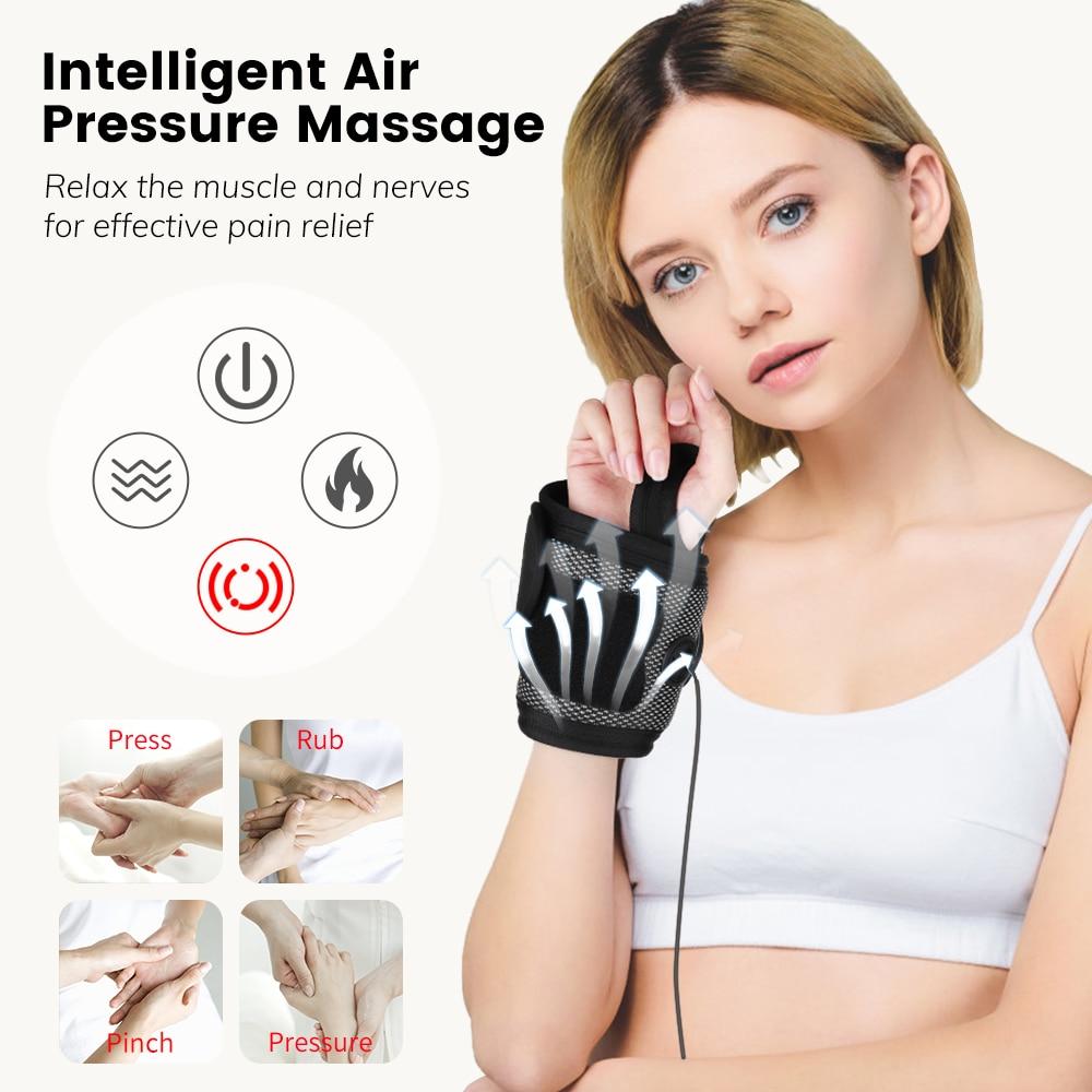 Smart Wrist Brace Wrist Massager Relaxation Treatments Hand Compression Air Massager Hot Compress Wrist Heating Brace Massager