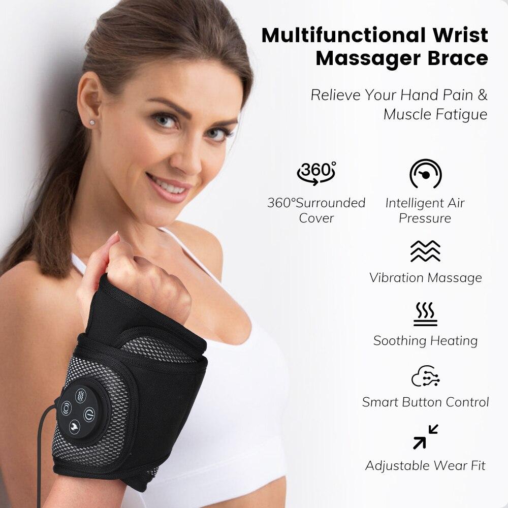 Smart Wrist Brace Wrist Massager Relaxation Treatments Hand Compression Air Massager Hot Compress Wrist Heating Brace Massager