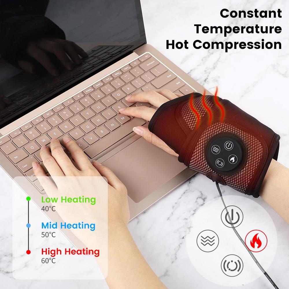 Smart Wrist Brace Wrist Massager Relaxation Treatments Hand Compression Air Massager Hot Compress Wrist Heating Brace Massager