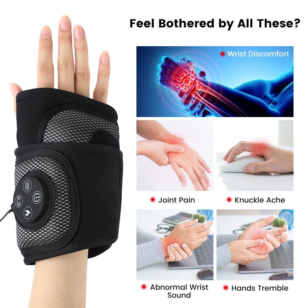 Smart Wrist Brace Wrist Massager Relaxation Treatments Hand Compression Air Massager Hot Compress Wrist Heating Brace Massager