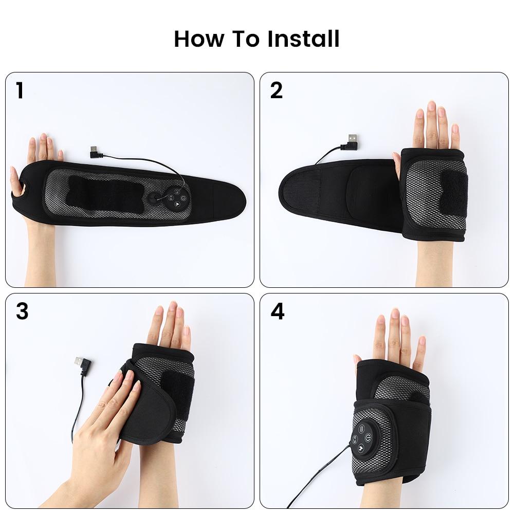 Smart Wrist Brace Wrist Massager Relaxation Treatments Hand Compression Air Massager Hot Compress Wrist Heating Brace Massager