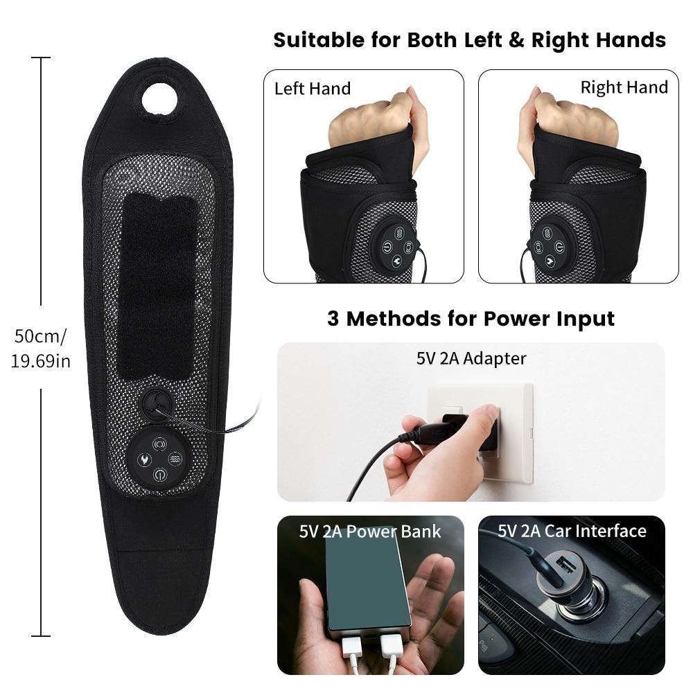 Smart Wrist Brace Wrist Massager Relaxation Treatments Hand Compression Air Massager Hot Compress Wrist Heating Brace Massager