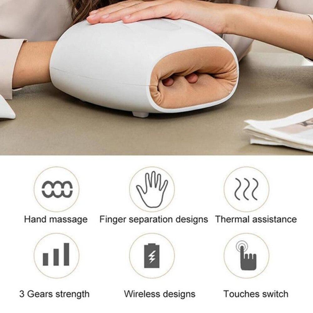 Smart Heated Hand Massager Physiotherapy Equipment Pressotherapy Palm Massage Device Air Compression Finger Massager Apparatus