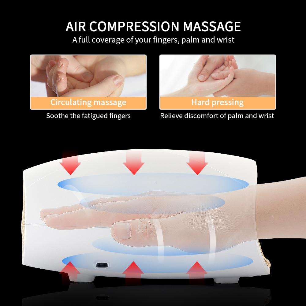 Smart Hot Compress Hands Relaxing Massager Mat Air Compression Fingers Palms Massager Reduce Wrist Pain Relive Muscles Fatigue