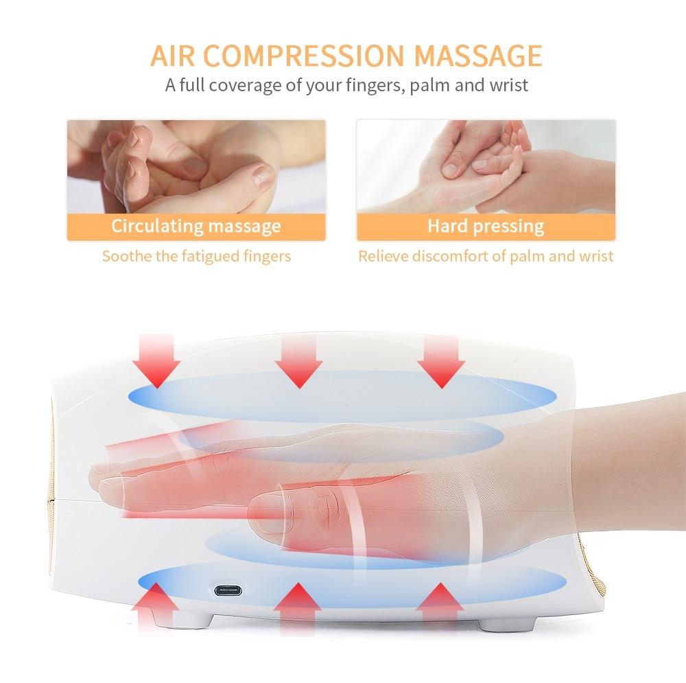 Smart Hot Compress Hands Relaxing Massager Mat Air Compression Fingers Palms Massager Reduce Wrist Pain Relive Muscles Fatigue