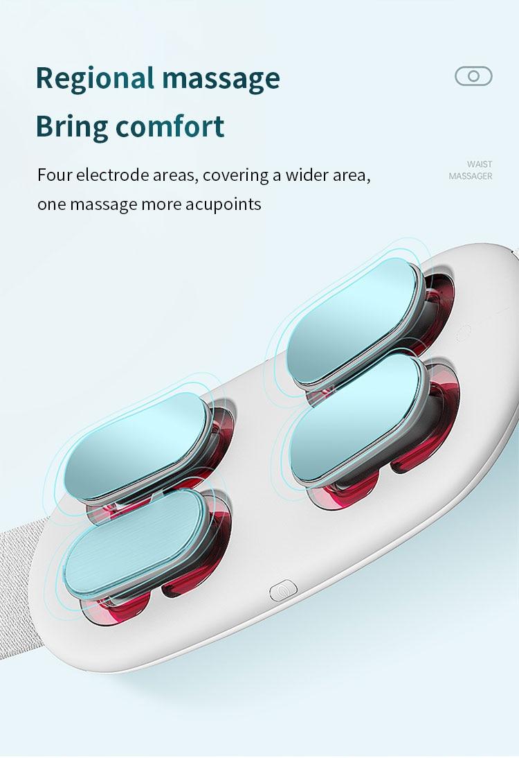 Smart Waist Massager EMS Infrared Heating Relieves Lumbar Muscle Strain Wireless Remote Massage Relaxation