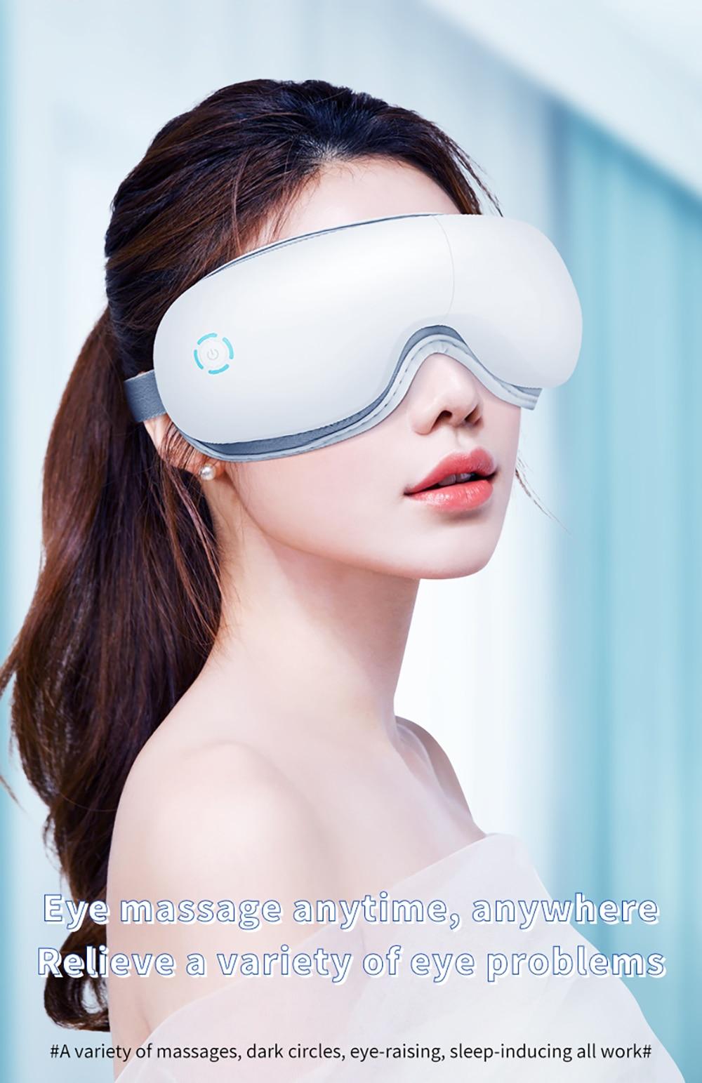 HSKOU Eye Massager 4D Smart Airbag Vibration Eye Health Care Device Heating Bluetooth Music Relieve Fatigue And Dark Circles