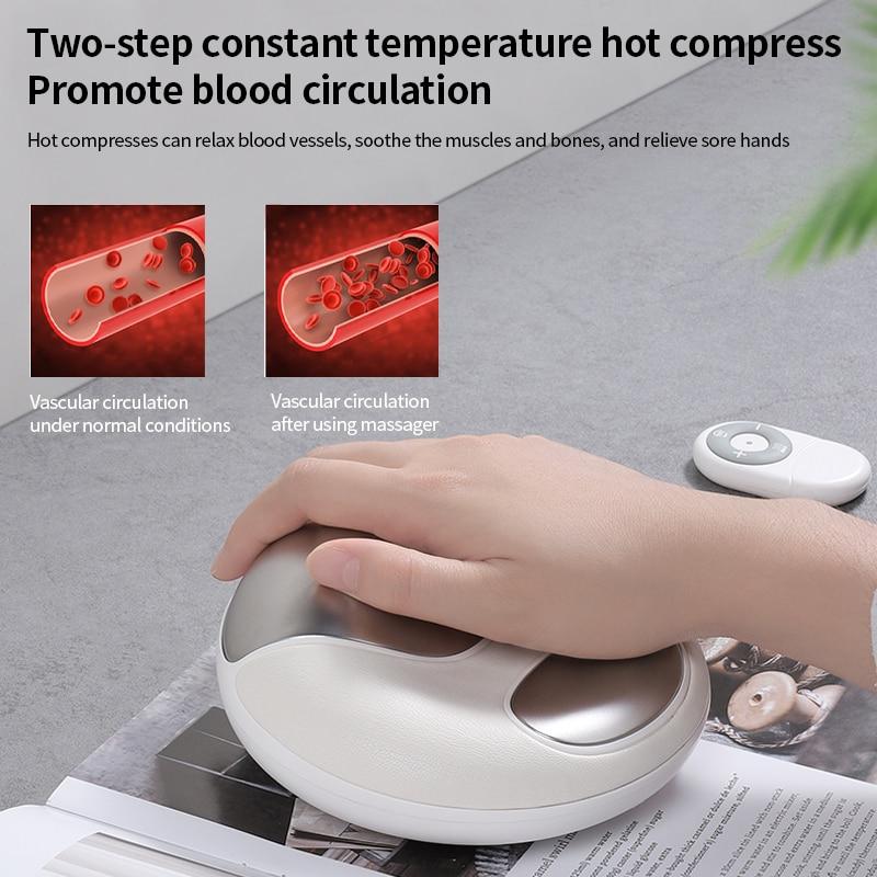 Smart Electric Hand Massager Device Heat Palm Masajeador De Espalda Finger Massage Masaje Massagem Tool Health Care Relax