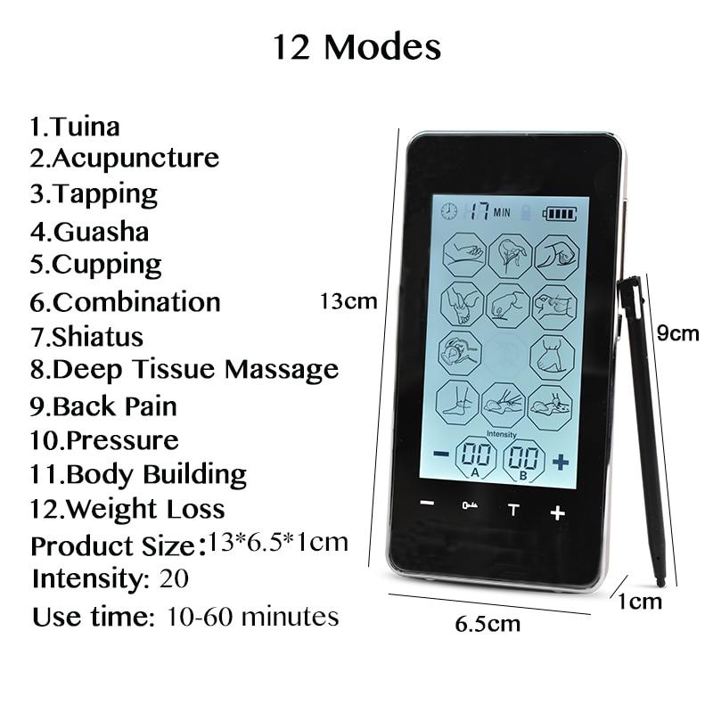 FDA 2 channel LED Screen smart health EMS TENS Unit electronic acupuncture Massager 12 mode ElectroTherapy device pulse massager