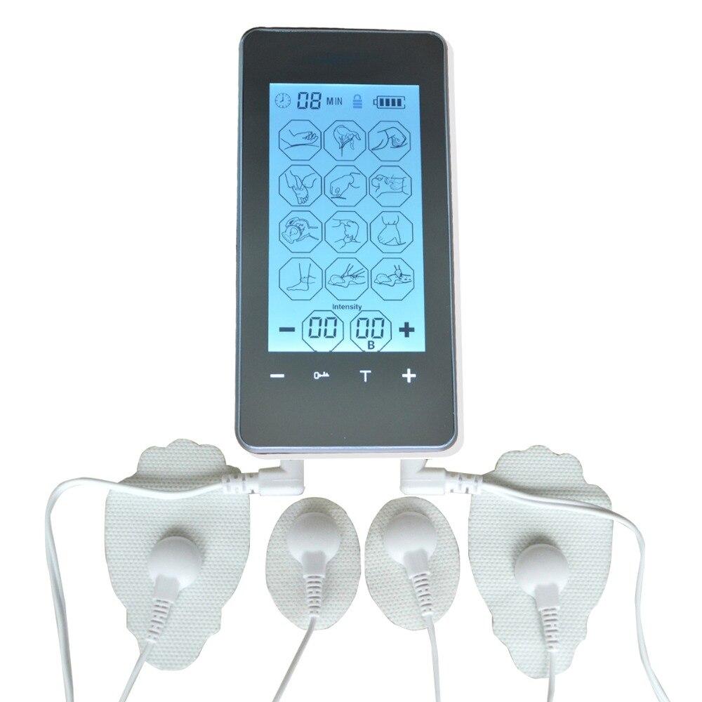 Tens Electrotherapy Massager Touch Screen Smart Massage Device Body Health Care Muscle Stimulator With Conductive Fiber Gloves