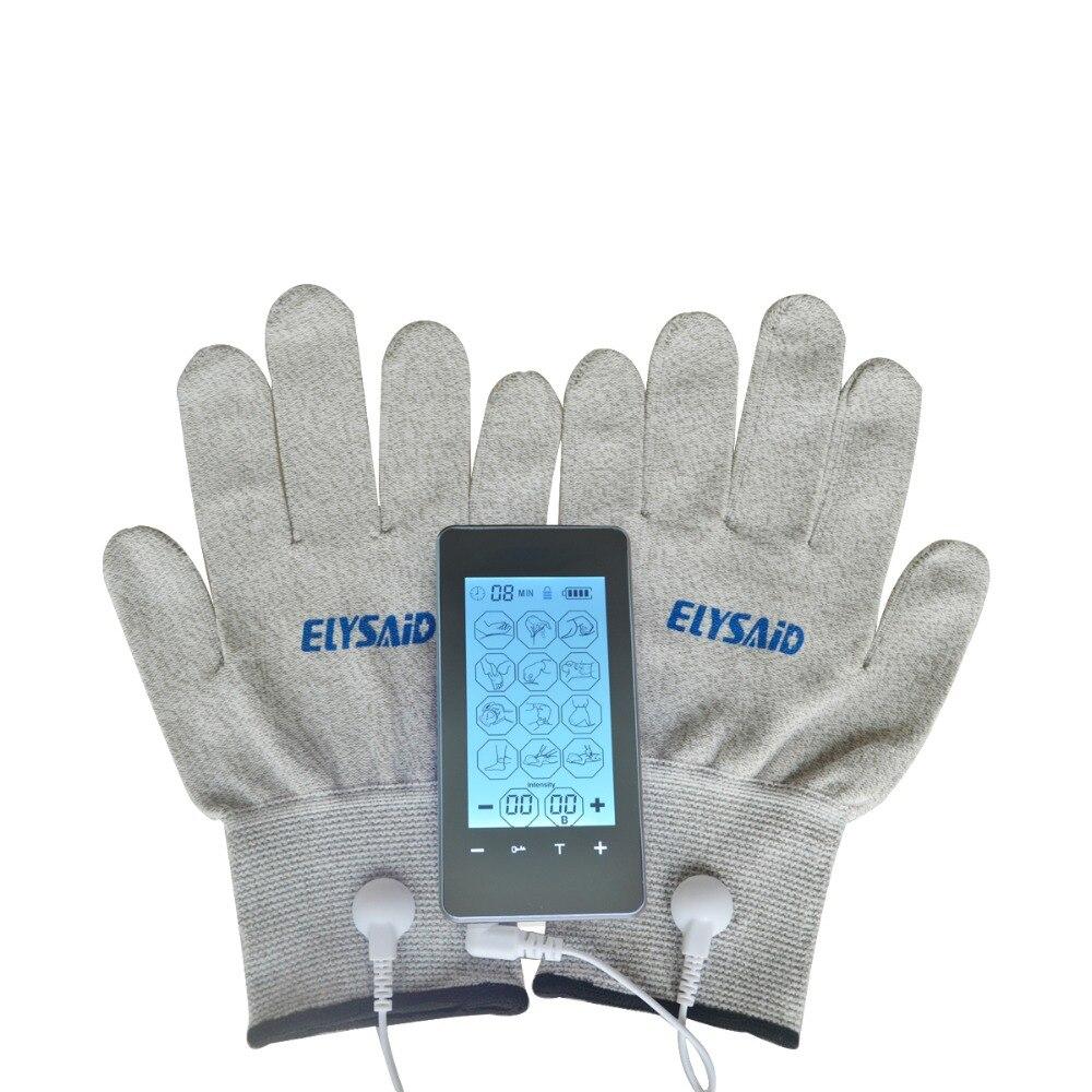 Tens Electrotherapy Massager Touch Screen Smart Massage Device Body Health Care Muscle Stimulator With Conductive Fiber Gloves