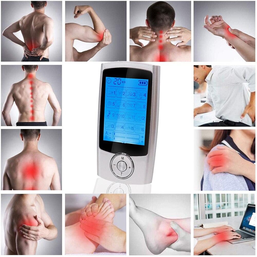 Smart Health 16 Mode Digital Electronic Pulse Massager Muscle Stimulator Pain Relief Machine Electro Therapy Body Massage Device