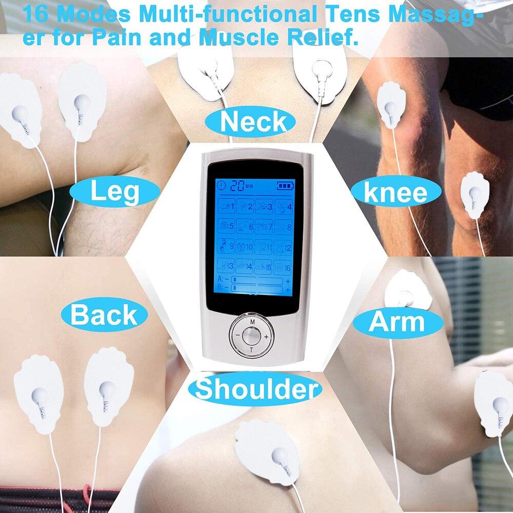 Smart Health 16 Mode Digital Electronic Pulse Massager Muscle Stimulator Pain Relief Machine Electro Therapy Body Massage Device