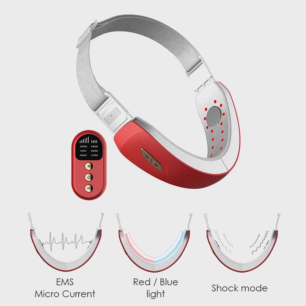 MaxinryCare V-Face Lifting Device Chin V-Line Up Lift Belt Red LED Photon Light Therapy EMS Massage Face Care Slimming Machine