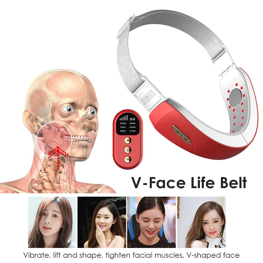 MaxinryCare V-Face Lifting Device Chin V-Line Up Lift Belt Red LED Photon Light Therapy EMS Massage Face Care Slimming Machine