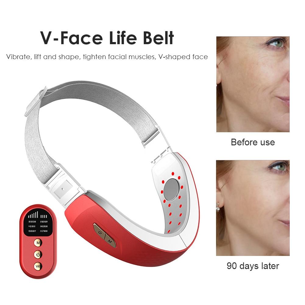 MaxinryCare V-Face Lifting Device Chin V-Line Up Lift Belt Red LED Photon Light Therapy EMS Massage Face Care Slimming Machine