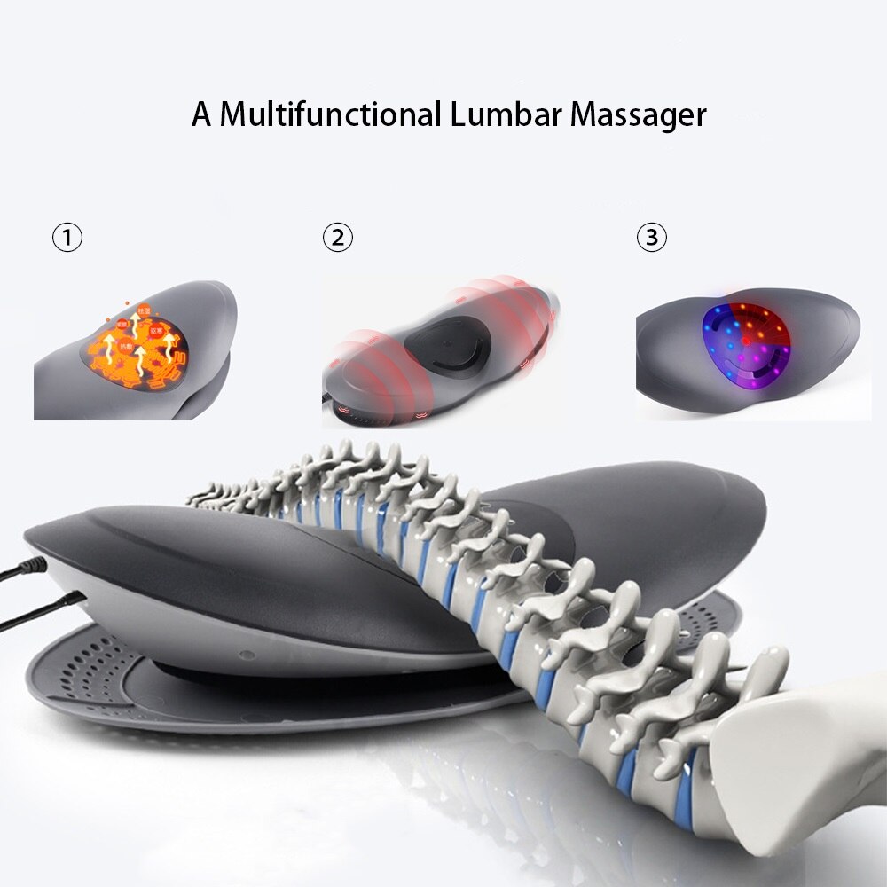Electric Lumbar Traction Device Waist Back Relaxation Massager Lumbar Spine Support Vibration Relieves Waist Pain Body Fatigue