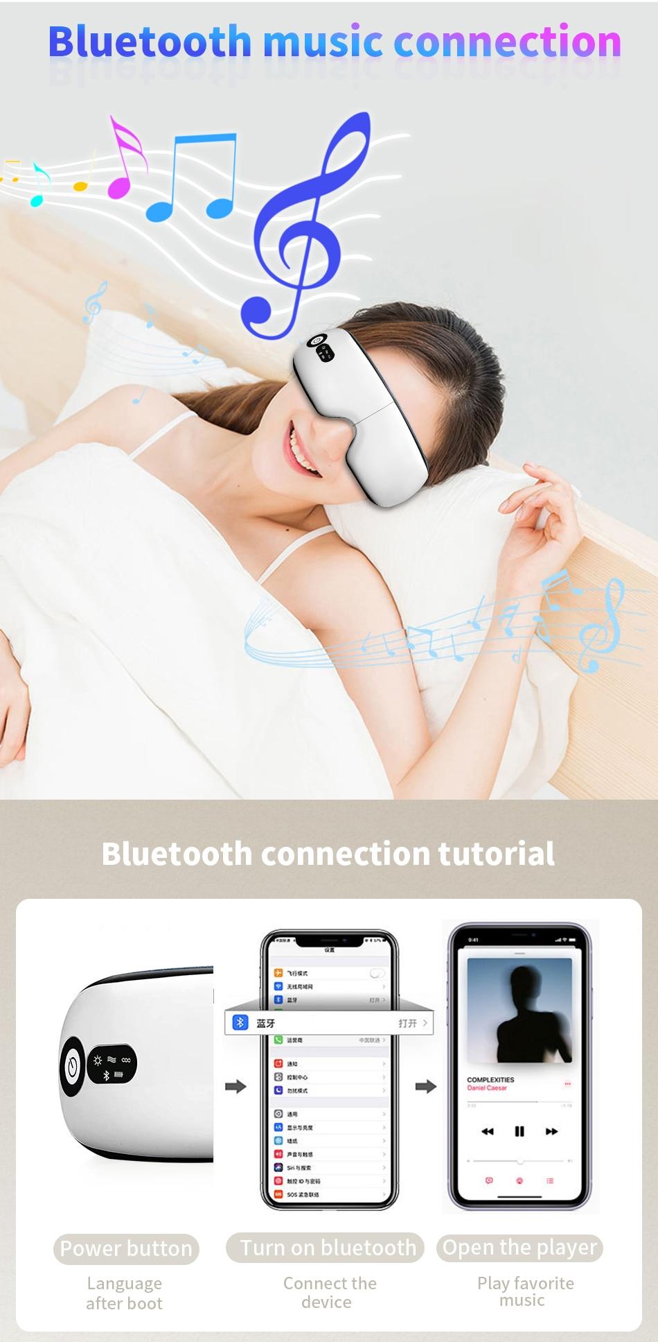 Eye Massager 9D Air Pressure Vibration Eye Care Instrument Fatigue Relieve Hot Compress Bluetooth Music Smart Massage glasses