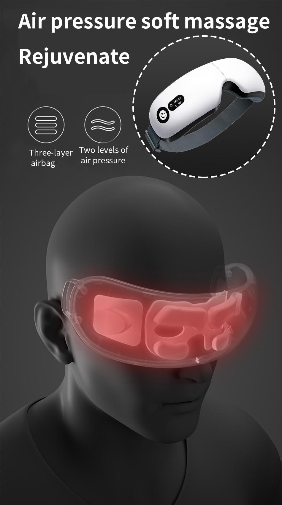 Eye Massager 9D Air Pressure Vibration Eye Care Instrument Fatigue Relieve Hot Compress Bluetooth Music Smart Massage glasses