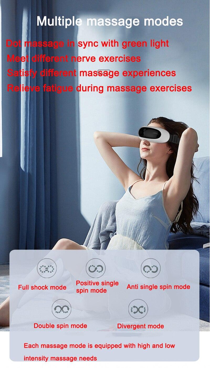 4D Smart Eye Massager Adult Relieves Fatigue Eye Protection 17 Dot Matrix Green Light Massage Point Vibration Massage Eye Care