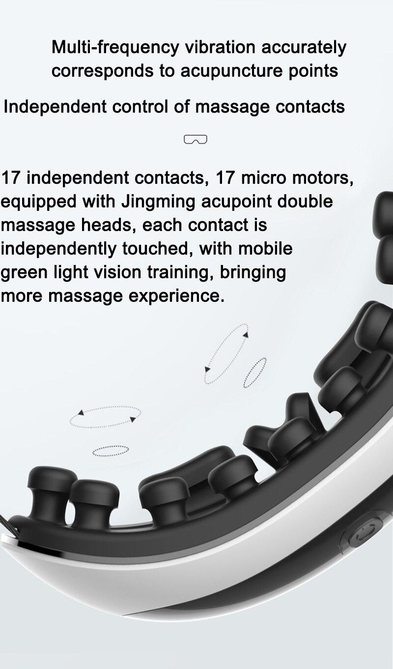 4D Smart Eye Massager Adult Relieves Fatigue Eye Protection 17 Dot Matrix Green Light Massage Point Vibration Massage Eye Care