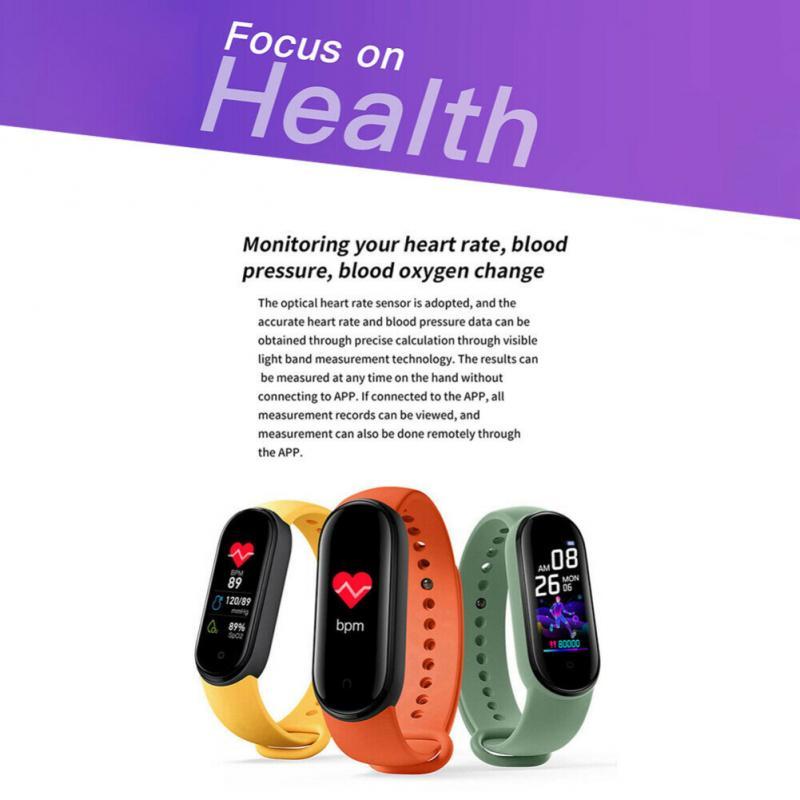 M5 Health Bracelet Heart Rate Blood Pressure Smart Band Fitness Tracker Smartband Wristband for Smart Band 5 Smart Watch Devices