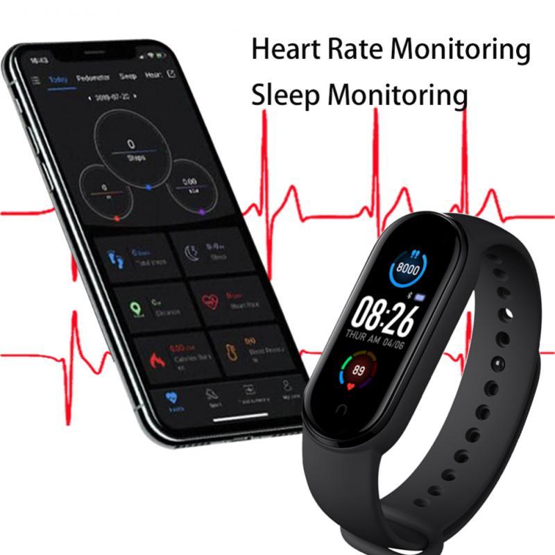 M5 Health Bracelet Heart Rate Blood Pressure Smart Band Fitness Tracker Smartband Wristband for Smart Band 5 Smart Watch Devices