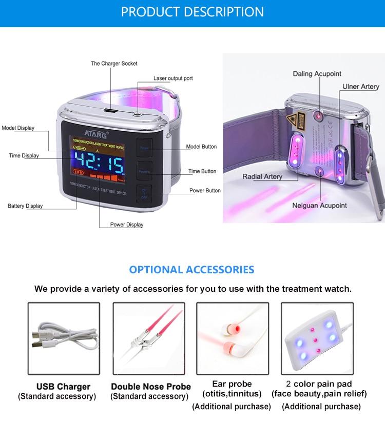 smart health products real techniques Electro massager wearable devices laspot gd07-w-1 diabetic watch laser blood irradiation