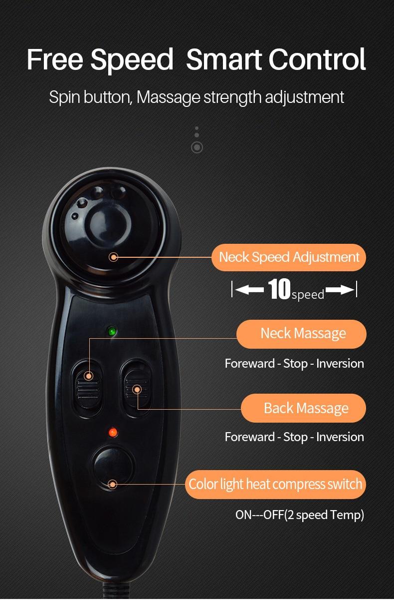 JinKaiRui Vibrating Electric Cervical Neck Back Body Cushion Massage Chair Massage Muscle Stimulator with Heating Device