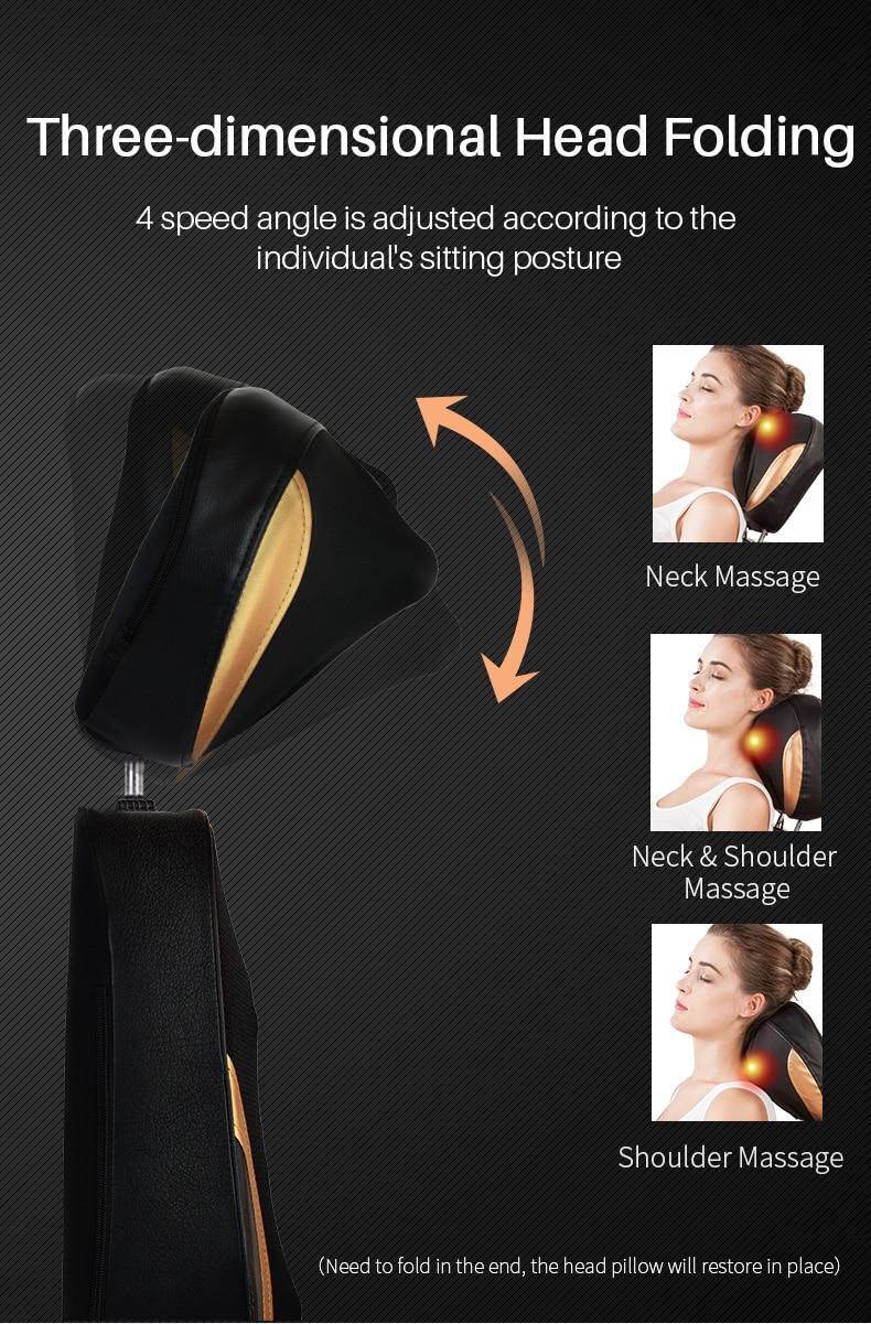 JinKaiRui Vibrating Electric Cervical Neck Back Body Cushion Massage Chair Massage Muscle Stimulator with Heating Device