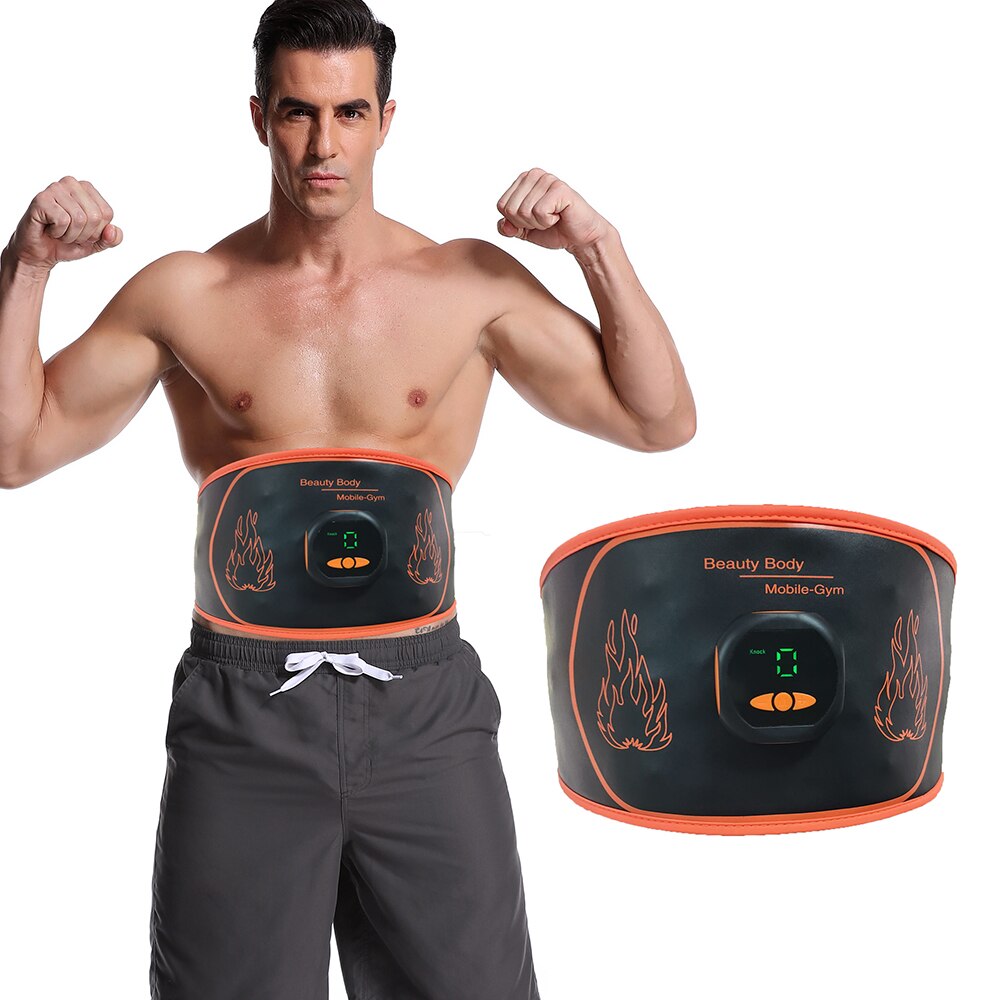 Ems Massager Lumbar Waist Slimming Belt Intelligent Fitness LED Electrical Vibration Back massager Belly Muscle Stimulator