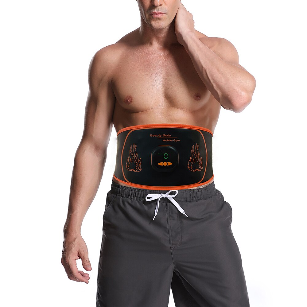 Ems Massager Lumbar Waist Slimming Belt Intelligent Fitness LED Electrical Vibration Back massager Belly Muscle Stimulator