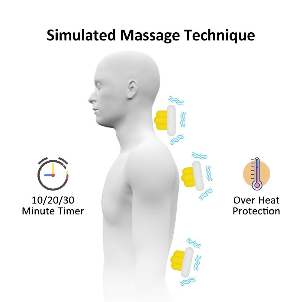 Electric Heating Vibrating Back Massager Chair Cervical Massager Pads Multifunctional Massage Cushion Pain Relief Heating Pad