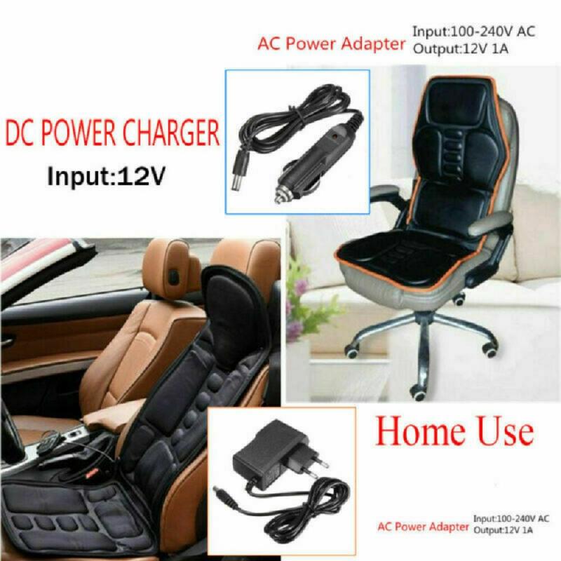 Electric Heating Vibrating Back Massager Chair Car Cushion Massage Heat Mat Seat Cover Cushion Neck Pain Relief Lumbar Support