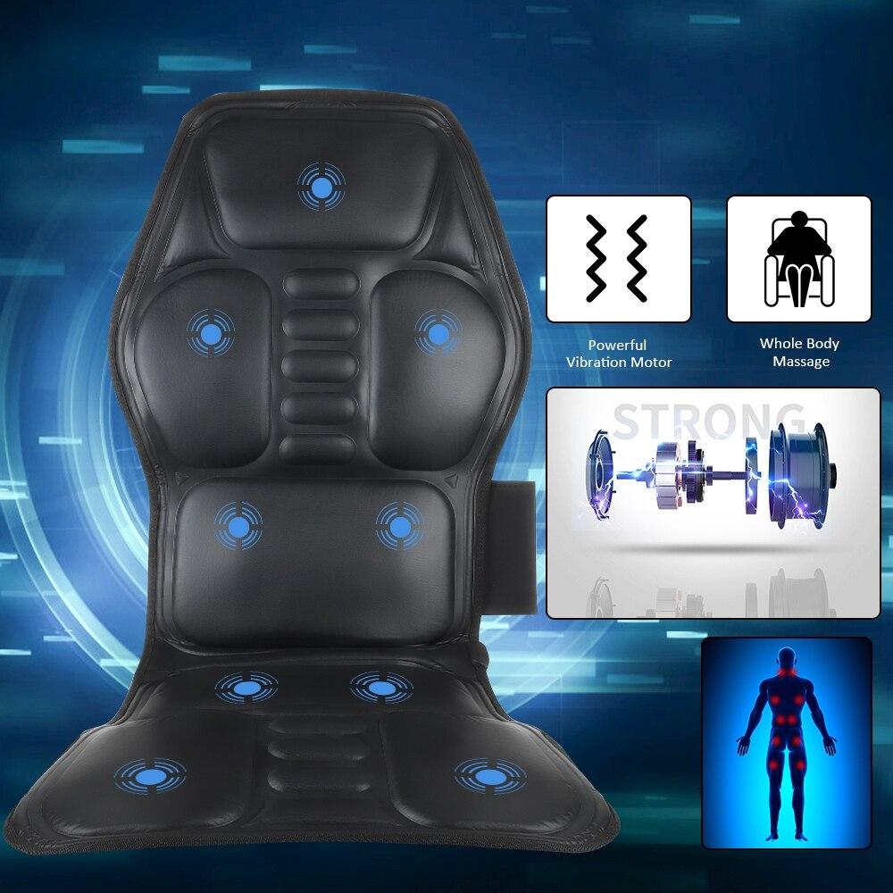 Electric Heating Vibrating Back Massager Chair Treatment Cushion Seat Pads For Car Home Office Lumbar Neck Mattress Pain Relief