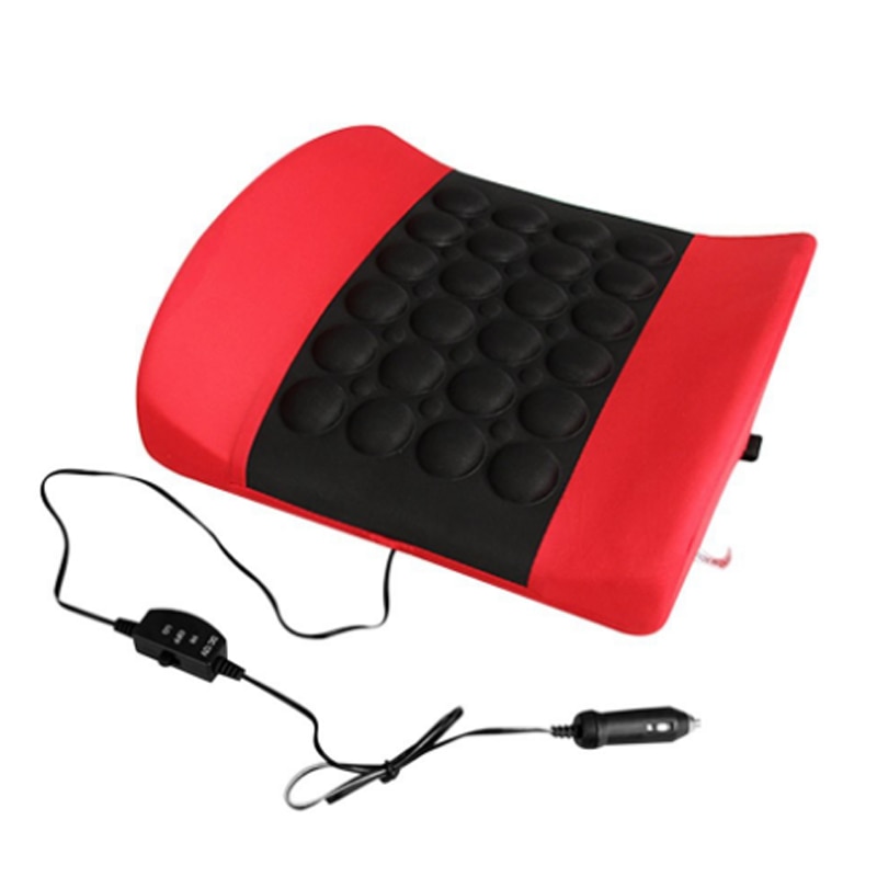 Car Electric Massage Cushion Lumbar Car Vibrate Health Care Lumbar Pad Car Seat Back Cushion Waist Support