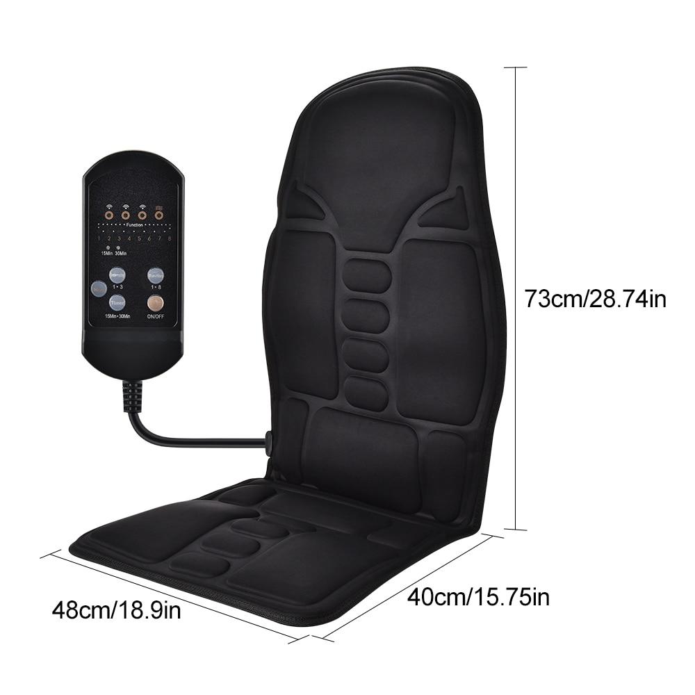 Electric Heating Vibrating Back Massager Portable Massaging Chair Cussion Seat Pad For Car Home Office Lumbar Neck Mattress Pain