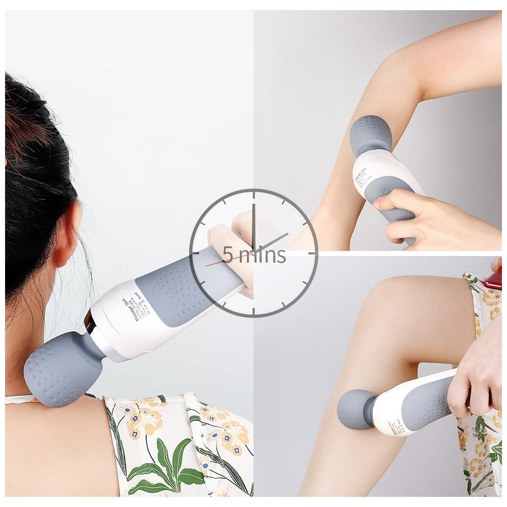 USB Handheld Electric Wand Massager High Frequency Vibration Body Neck Back Muscle Relax Vibrating Deep Tissue Massage Machine