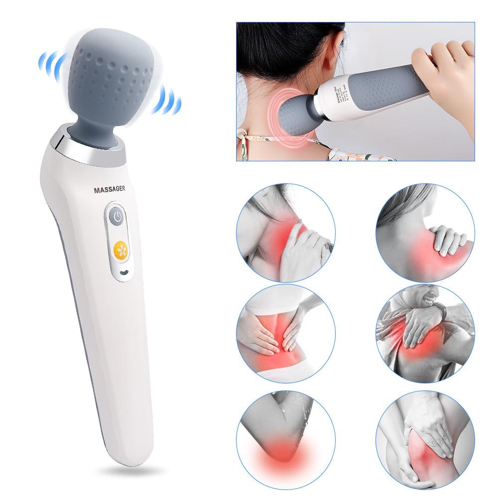 USB Handheld Electric Wand Massager High Frequency Vibration Body Neck Back Muscle Relax Vibrating Deep Tissue Massage Machine