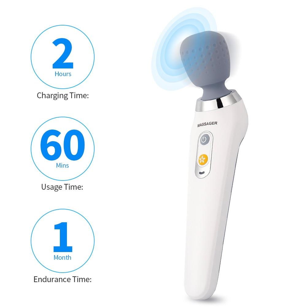 USB Handheld Electric Wand Massager High Frequency Vibration Body Neck Back Muscle Relax Vibrating Deep Tissue Massage Machine