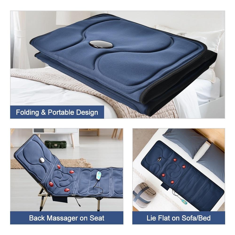 Electric Heating Vibrating Back Massager Pads Winter Far Infrared Warm Treatment Massaging Chair Cushion Seat Body Massage Pad