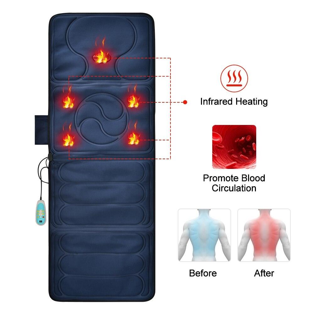 Electric Heating Vibrating Back Massager Pads Winter Far Infrared Warm Treatment Massaging Chair Cushion Seat Body Massage Pad