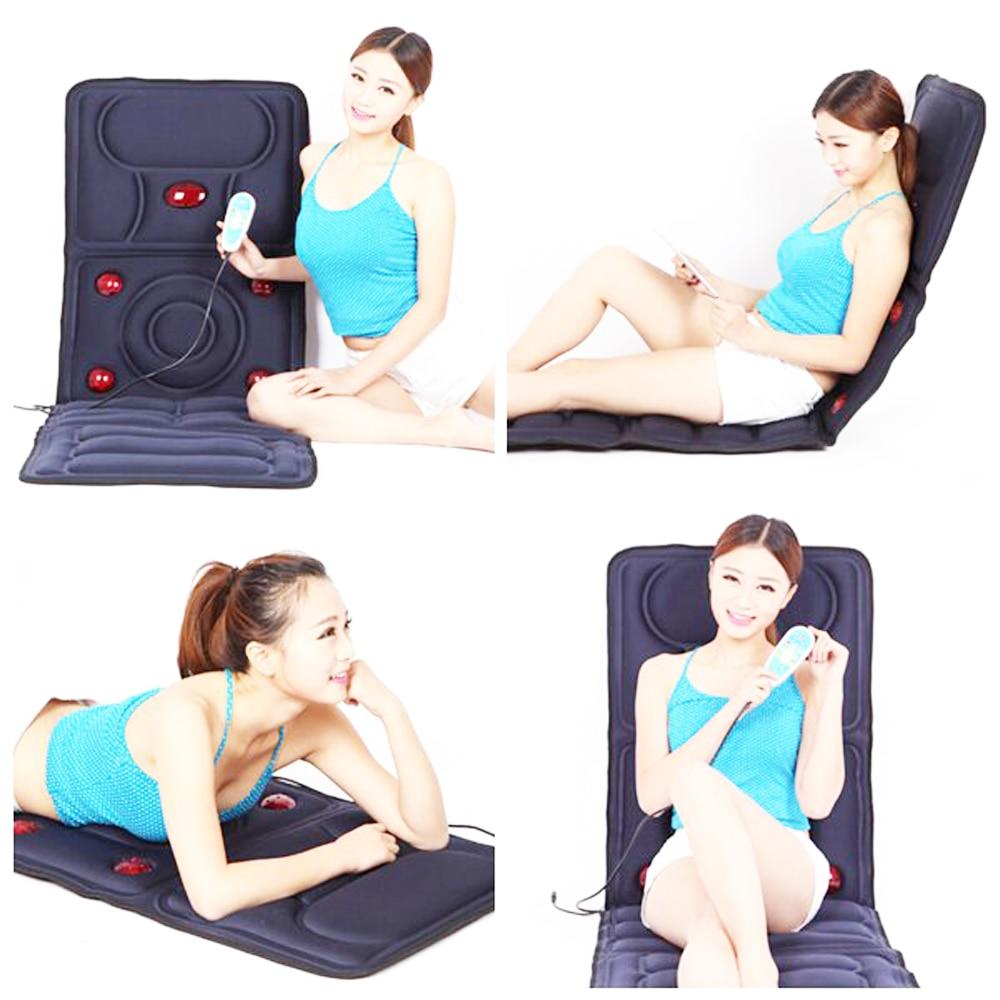 New upgrade 9 mode electric vibrating massager mattress far infrared heating therapy neck back massage relaxation bed health car